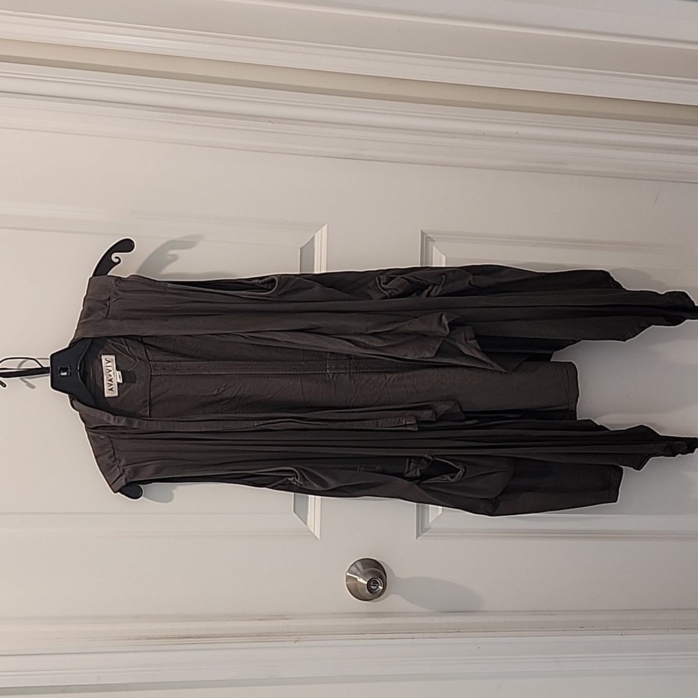Draped Olive Green Long Vest